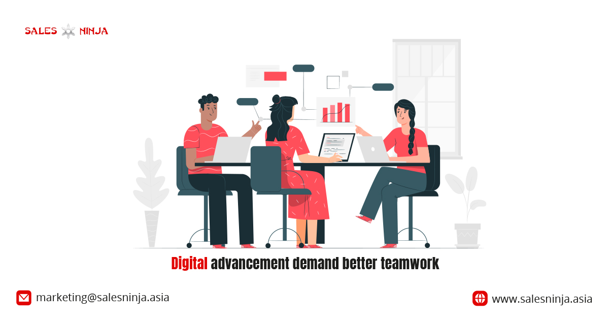 digitalization, group work, use of technology in teamwork, www.salesninja.asia